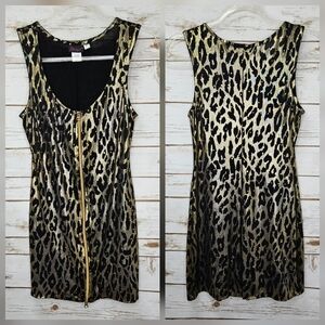 Dreamgirl Gold Animal Print Dress Size Medium